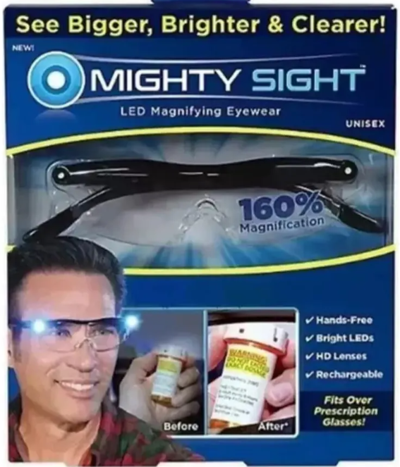 Gafas Lentes Lupa Con Linterna Luz Led R
